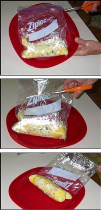 Ziplock omelet recipe