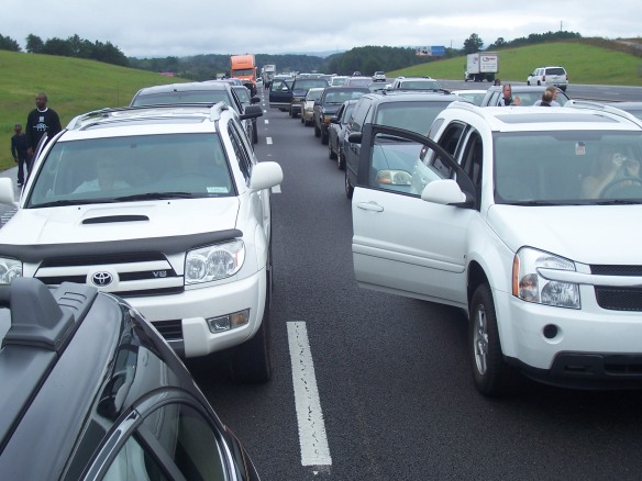 Interstate traffic jam